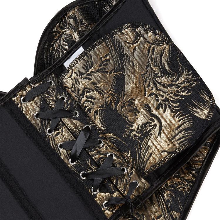 Top Body Shaper Sexy Sem Alças Push-Up Dourado Feminino