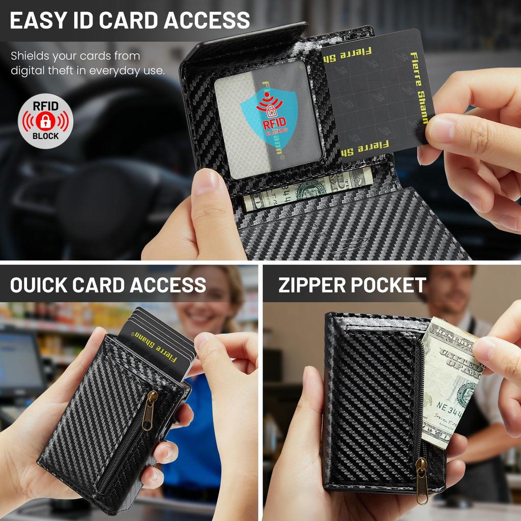 RFID Anti-Theft Aluminum Pop-Up Multi-Card Holder for Men
