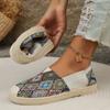 Fashion Comfortable and Versatile Ethnic Style Slip-on Canvas Shoes for Women Spring and Autumn New Cloth Shoes Breathable Single Shoes