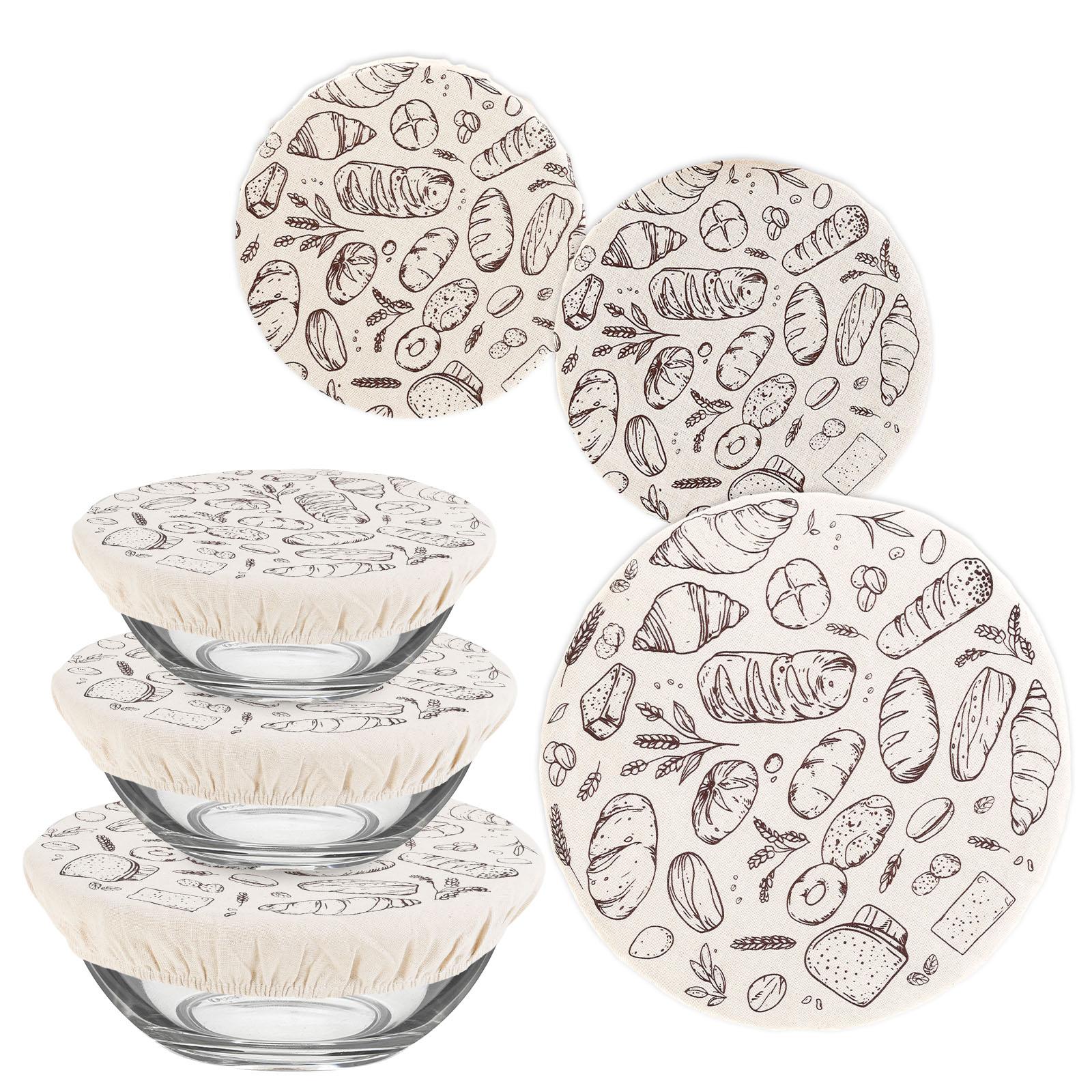 

3/6Pcs Bowl Cover Elastic Bread Fermentation Cover Reusable Sourdough Fermentation Jar Covers Set for Baking Kitchen Accessories