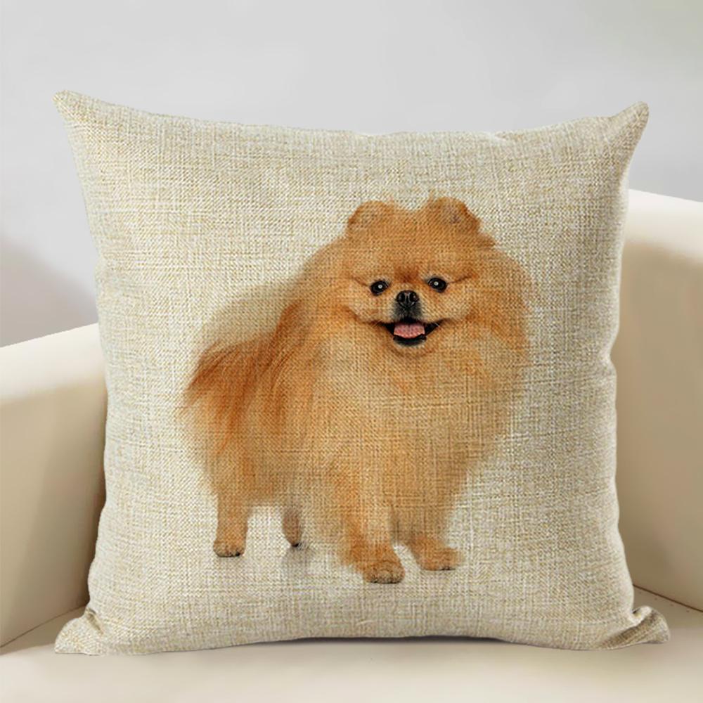 Nordic Animal Portrait Decorative Cushion Cover Dog Fashion Sofa Pillow Cover 45x45cm Linen Children's Gift Dog Companion
