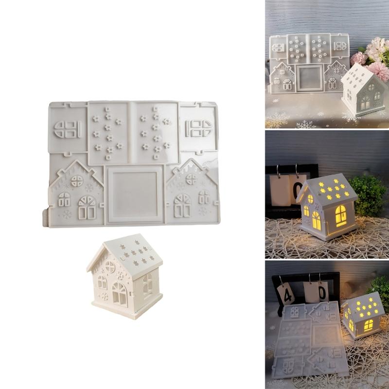 Flexible Sturdy Silicone Epoxy Resin Castes Mold Christmas House Shaped Molds Accessory for Craft and Home Decoration