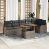 VidaXL 7-Piece Garden Sofa with Cushions In Grey Poly Rattan 3358204