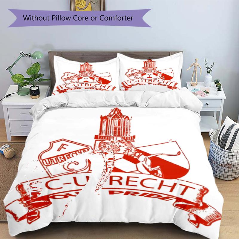 3pcs Duvet Cover Set (1*Duvet Cover + 2*Pillowcase, Without Core), FC Utrecht Print Bedding Set, Bedroom Decor, All‑Season, Gift