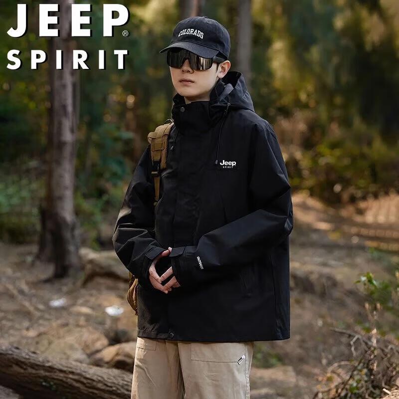 JEEP SPIRIT Herren Kapuzen-Windjacke für Outdoor