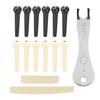 12Pcs Acoustic Guitar Bridge Pin Set Folk String Peg Kit Accessory with Saddle Nut Puller