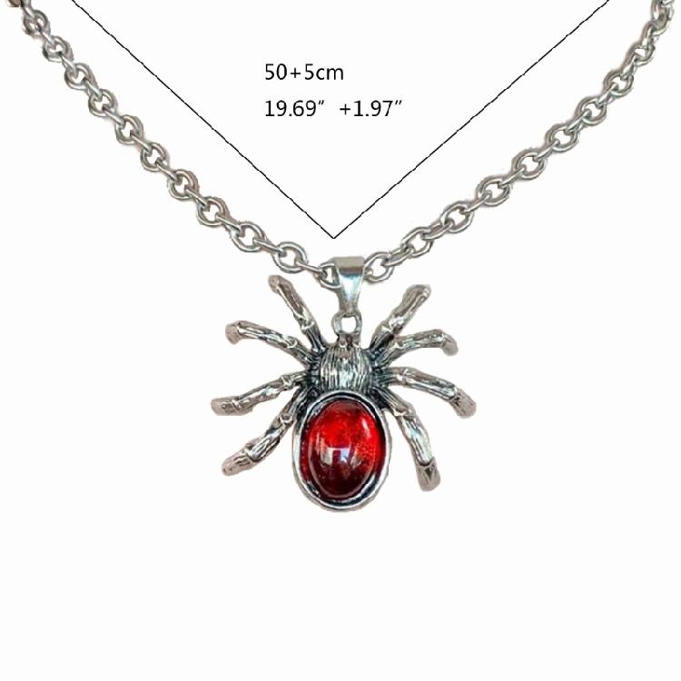 Aesthetic Red Crystal Drip Spider Pendants Halloween Gifts for Women Jewellery