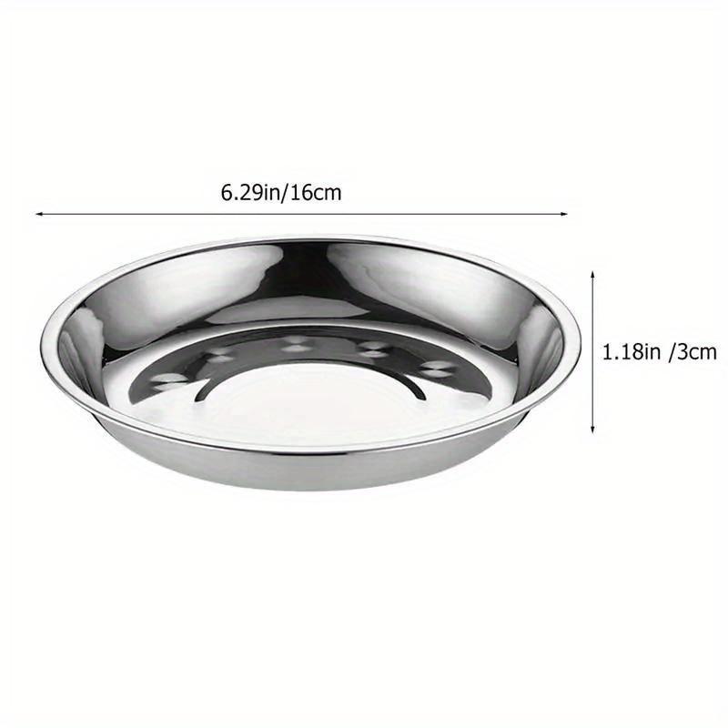 

8 шт. Круглые тарелки из нержавеющей стали Круглые обеденные тарелки Подносы для барбекю Сервировочные тарелки Тарелка для блюд Поднос для барбекю Тарелка для блюд 16X16X3CM