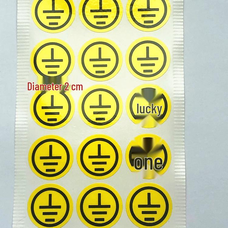 Wodoodporna, odporna na rozdarcie, antystatyczna etykieta uziemiająca z PVC - 1 pionowa, 3 poziome