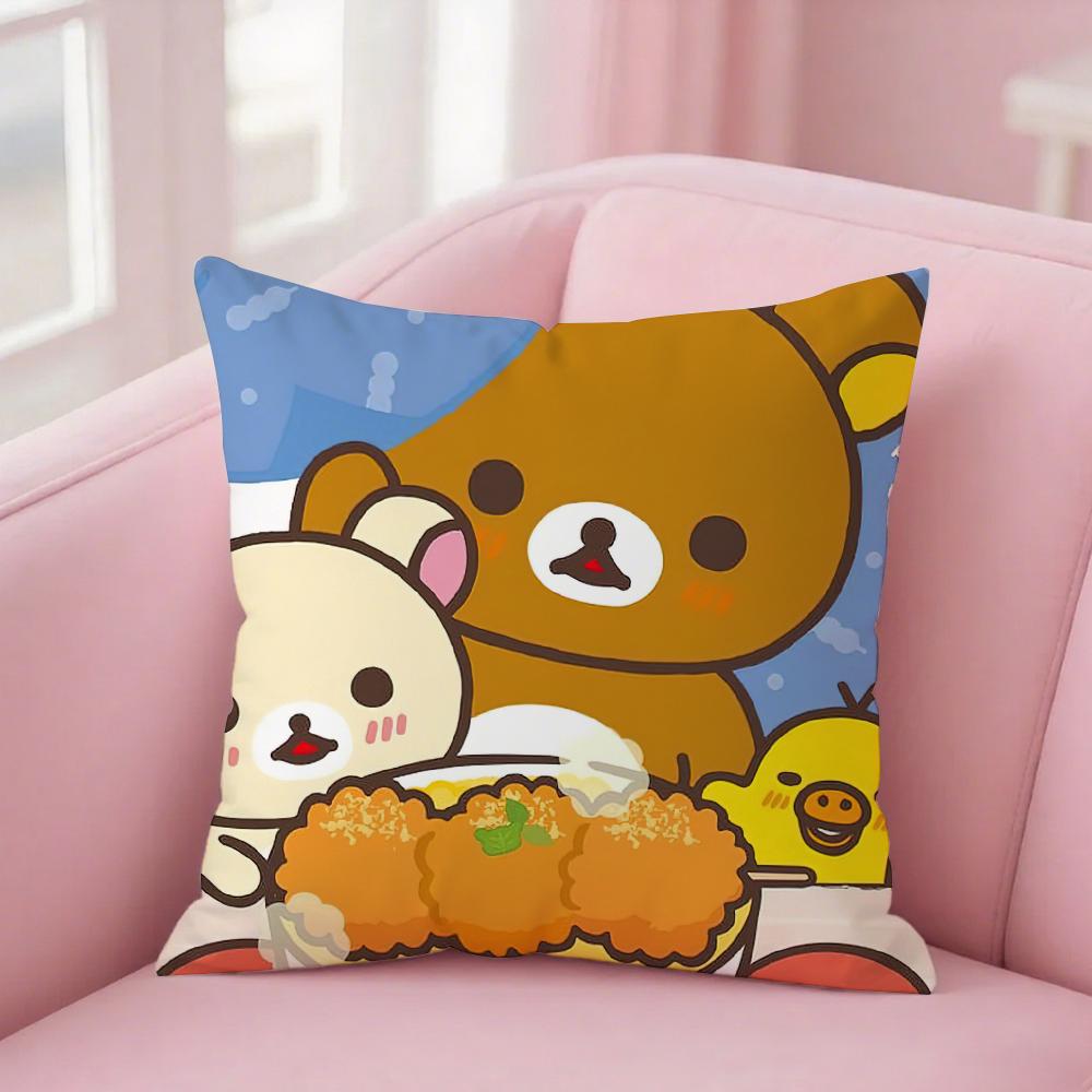 Japan R-Rilakkuma Cute Pillow Case Cover  Square Sofa with Pillow Case for Home Use