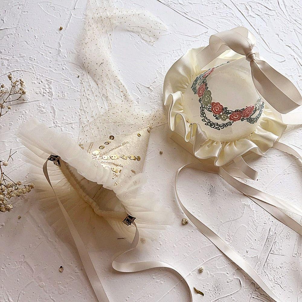 Embroidery Birthday Crown Sequin Birthday Cap Lovely Birthday Hat Hairpin Girls