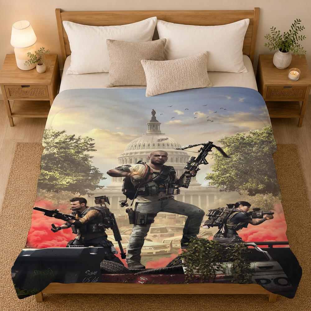Tom Clancys The Division Game Throw 240G Flannel Blanket, Suitable For Sofas, Beds, Offices, Exquisite Gift Blankets