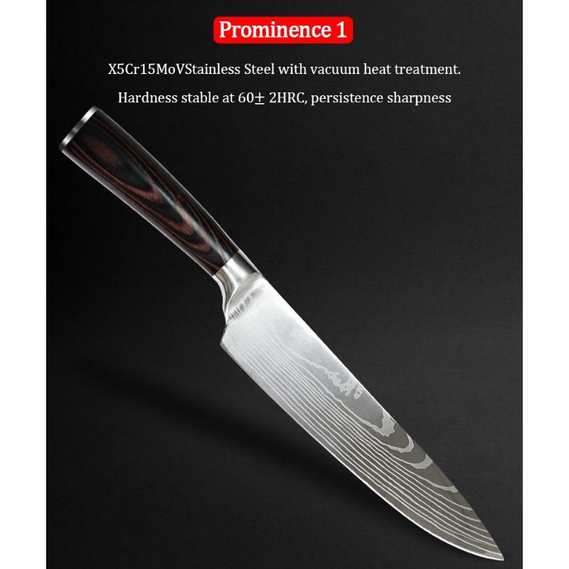 Kitchen Knife Sharp Stainless Steel Chef's Knife Fruit Knife Santoku Knife Small Kitchen Knife Damascus Steel Pattern Knife