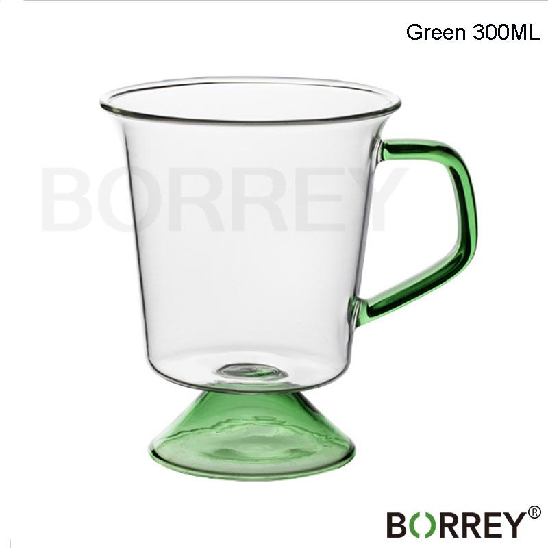 

Кофейная кружка BORREY, зеленая стеклянная чашка, чашки для чая с молоком, кружка из янтарного стекла, офисная посуда для напитков, стеклянная чашка для воды, пива, коктейля, 300 мл Green Mug 300ML