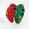 European & American Christmas Pearl Flower Headband - Red & Green Trendy Accessory for Women