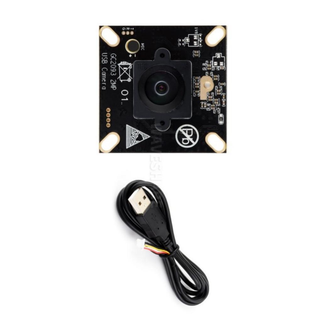 GC2093 2MP USB Camera Module, Wide Dynamic Backlight Imaging, Fixed-Focus, Onboard Microphone
