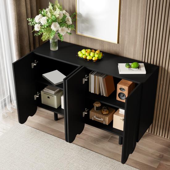 Cabinet Storage Spacious Countertop Stable Structure Minimalist Style Strong Load-bearing with Shelf Heavy Duty Freestanding Sideboard Hutch