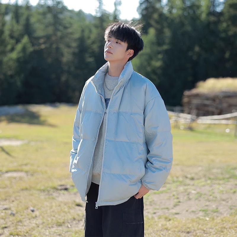 Light and Thin Standing Collar Down Jacket for Men's New Winter Bread Jacket Loose Warm Casual Jacket
