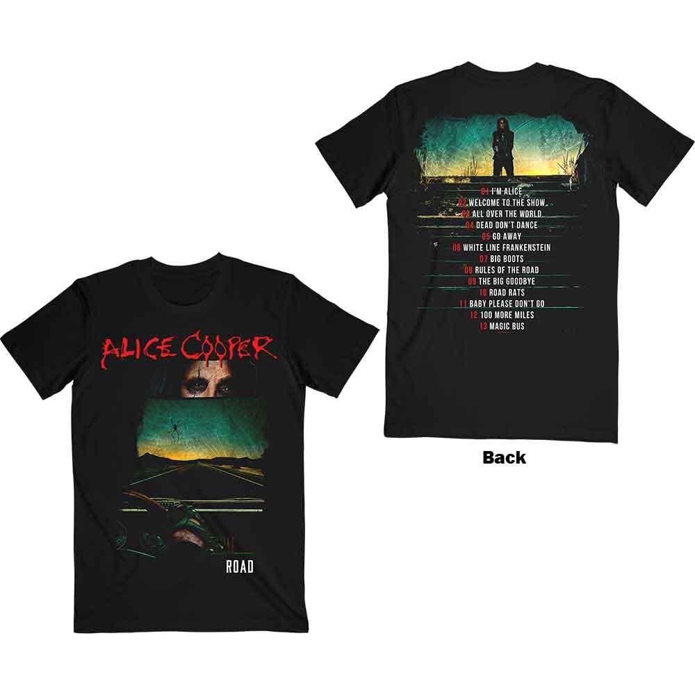 Alice Cooper Road Cover Tracklist T-Shirt Black New Unisex T-Shirt XL