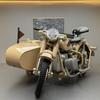 1/10 Legierung Retro Dreirad Beiwagen Motorrad Modell Druckguss Metall Klassisches Militär Motorrad Modell Sound und Licht Kinderspielzeug Geschenk
