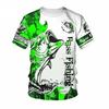 2026 Summer Men's 3D Printed Bass Fishing T-Shirt, Quick Dry Breathable Outdoor Sport Tee, Casual Fishing Top for Anglers