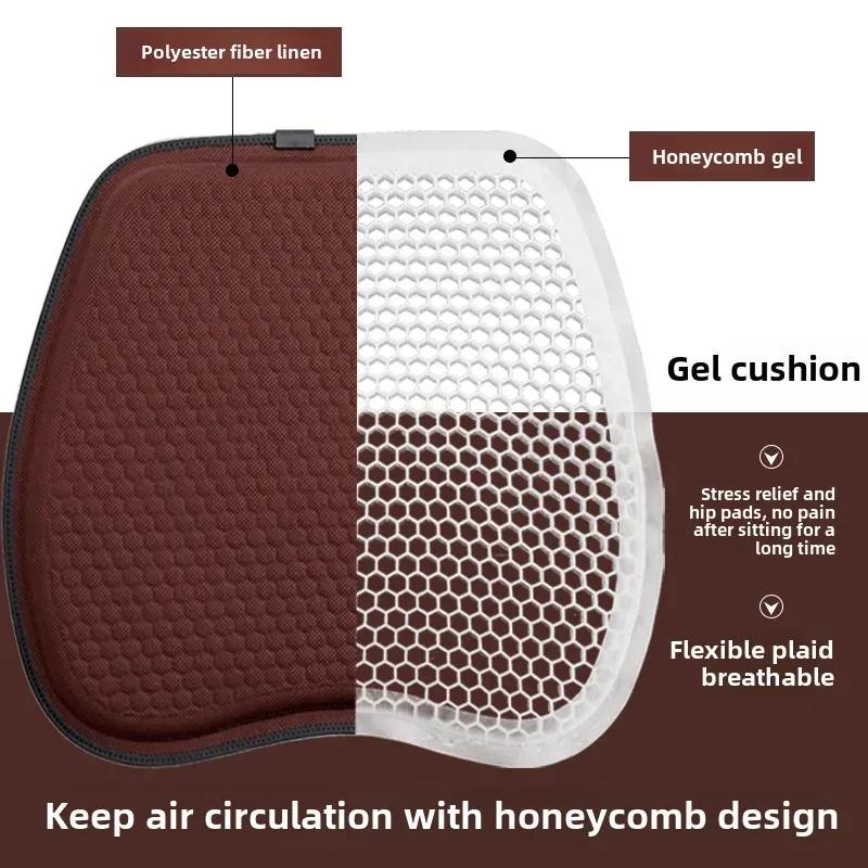 3D Honeycomb Car Gel Cooling Seat Cushion Ice Silk Breathable for Car Home Office Chair Auto Accessories