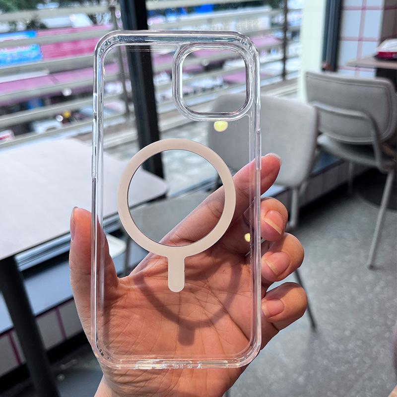 

Applicable To IPhone15 Electroplated Magnetic Ring Two-in-one Protection Sleeve Apple 15Plus