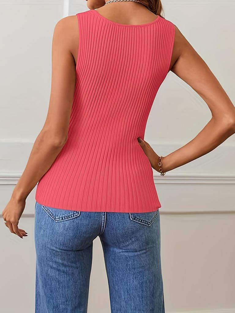 European & American 2026 Women's Retro Square Neck Ribbed Slim-Fit Summer Tank Top