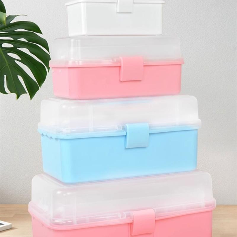 Multifunction Storage Box 3 Layer Storage Case Practical Plastic  Storage Box Medicine Storage Box for School Office