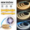 DC 12V 24V COB LED Strip Light 320 384 480 528LEDs High Density Flexible Tape 3mm 5mm 8mm PCB COB Linear Light 3000K 4000K 6000K