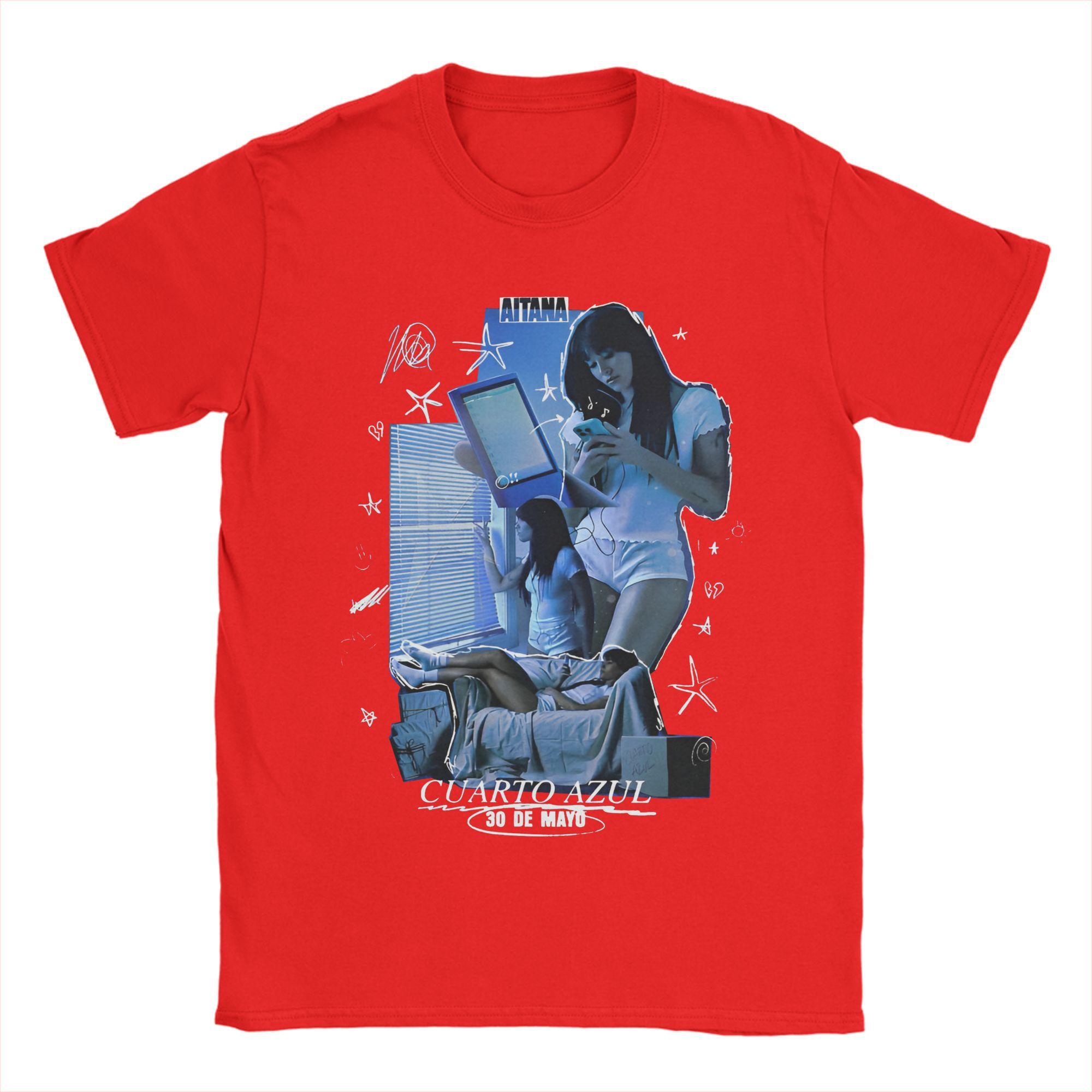 

Aitanas Cuarto Azul Album T Shirt Trendy Cool T Shirts Short-Sleeved Fun Tshirt Summer 100% Cotton Crewneck Plus Size 5XL Tees S