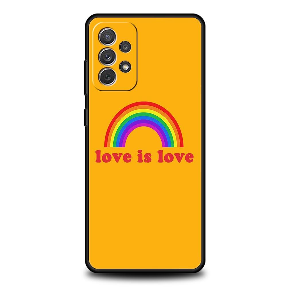 Gay Lesbian Rainbow Pride Phone Case for Samsung Galaxy A55 A35 A17 A07 A15 A13 A25 A51 A71 A72 A73 A32 A52 A52S A41 5G Soft TPU