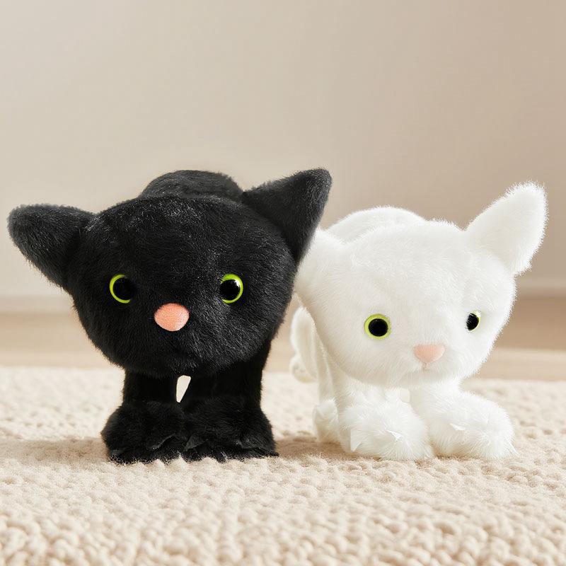 Fright Black and White Cat Fright Bow Cat Plush Toy Gift Funny Doll Gift Doll Halloween Birthday Gift
