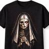 Demonic Nun Skeleton Gothic Horror Halloween Skull Unisex TShirt