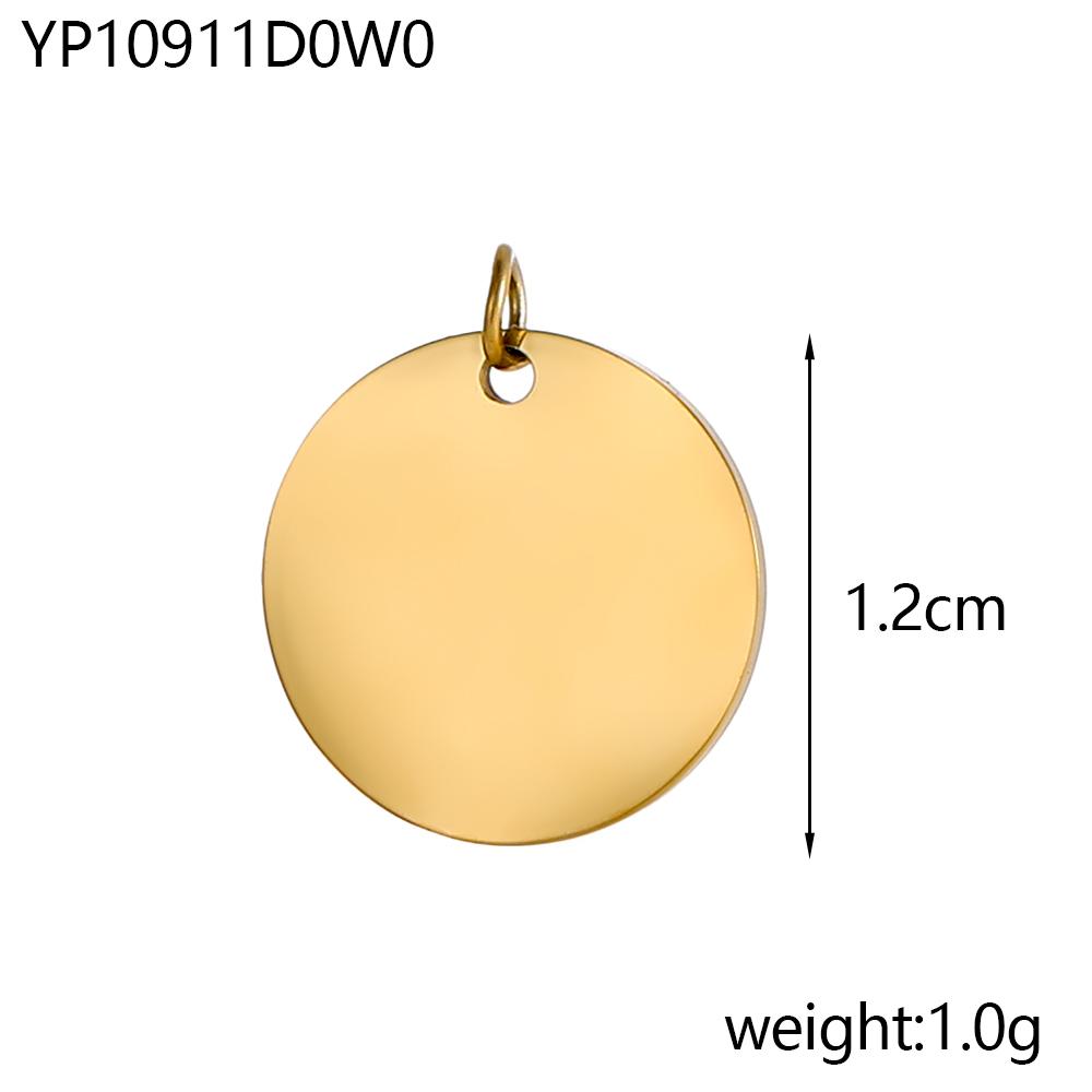 CARLIDANA Gold Plated Jewelry Laser Engraved Logo Tags Pendant Jewellery Oval Stainless Steel DIY Name Round Coin Disc Charm