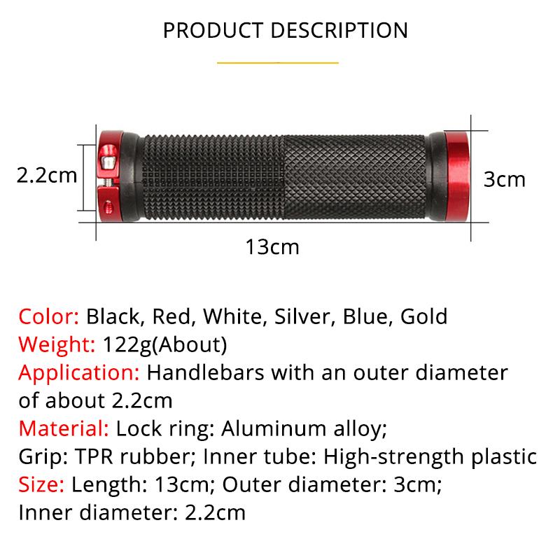 MTB Fietsstuur Handvatten Rubber Anti-Slip Fiets Handvatten Lock-On Weg Berg Stuuruiteinden Handvatten MTB Manchetten Fiets Accessoires