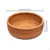 Rattan Basket Handwoven Tray Wicker Bowl for Tabletop, Kitchen, Dining Room