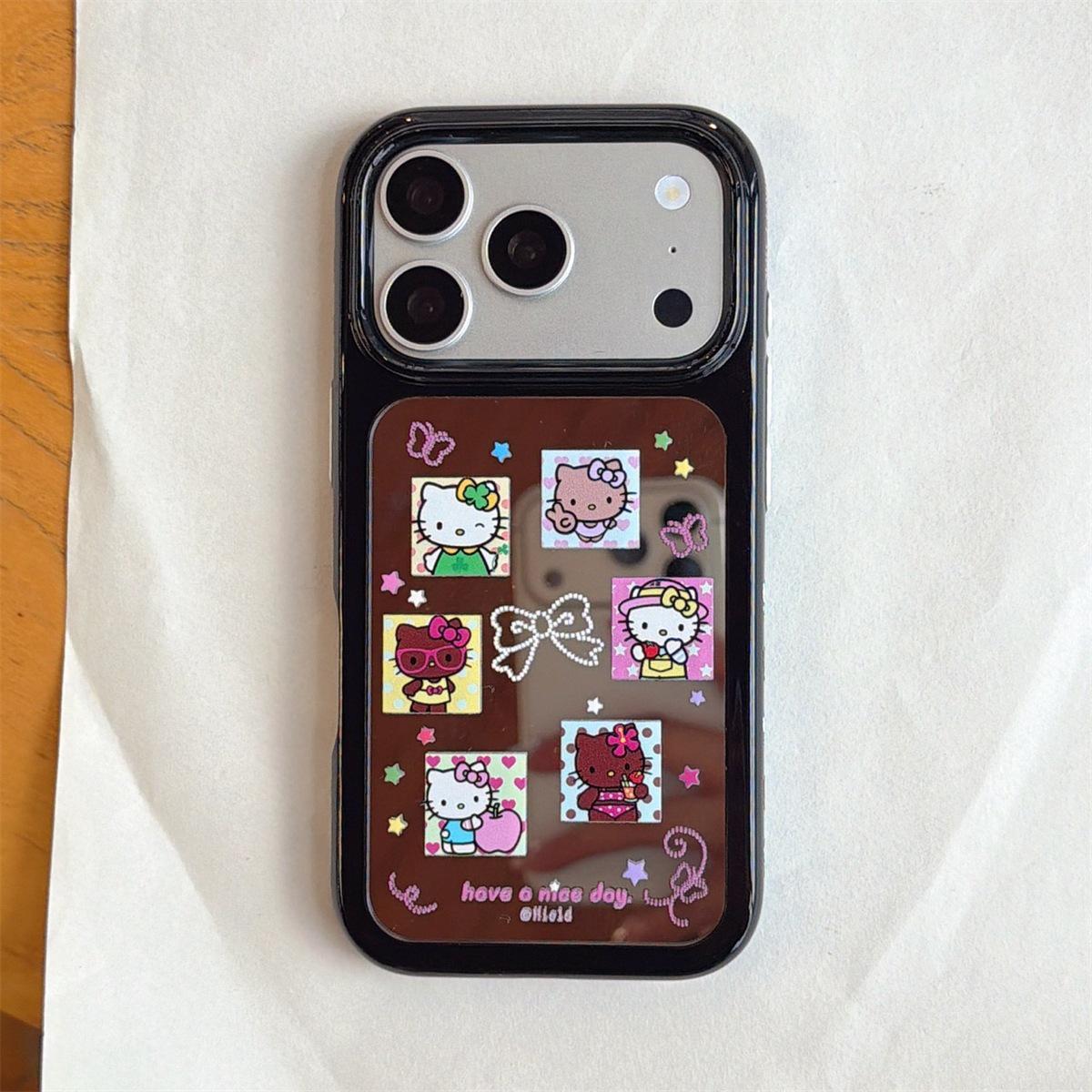 

Mirror Bow Cat Sticky Notes iPhone 14/13 Compatible Phone Case Cover for Apple 17/16/15 PROMAX 15