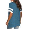 2026 Europa und die Vereinigten Staaten Frühjahr und Sommer neues Damen Basistop einfarbig V-Ausschnitt Patchwork Kurzarm locker T-Shirt