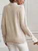 European-American Chic Knit Pullover with Lace Trim - Women's Autumn/Winter Long Sleeve Sweater