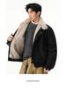 Harrington Men's Winter Velvet-Lined Eagle Cotton Jacket with Stand-Up Collar and Lux Leather Accents