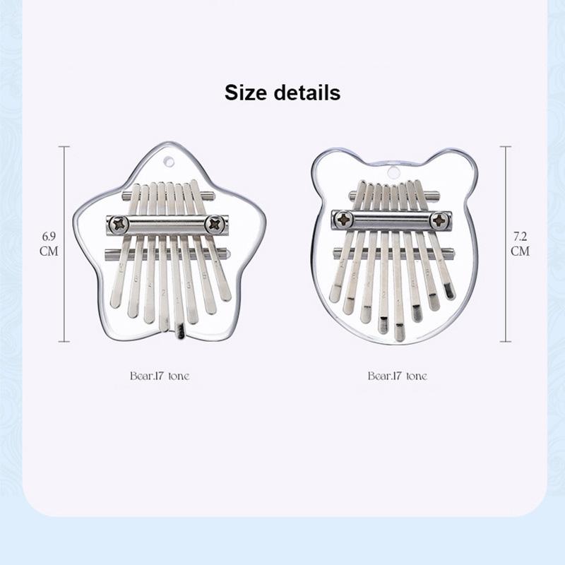 8 Tuşlu Mini Kalimba Şeffaf Kristal Kalimba Akrilik Baş Parmak Piyanosu Akustik Parmak Piyanosu Taşınabilir Müzik Aleti