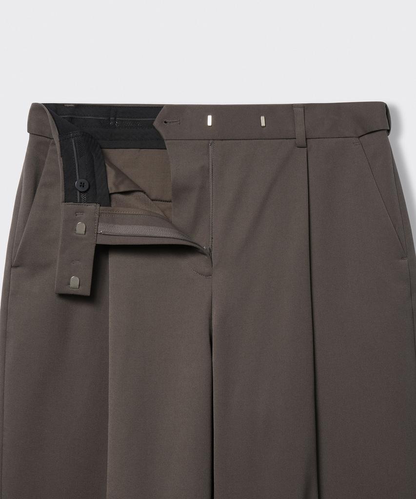 MUSINSA STANDARD WOMAN Women'S Heavyweight Brushed Deep Tuck Wide Slacks [Khaki Brown]