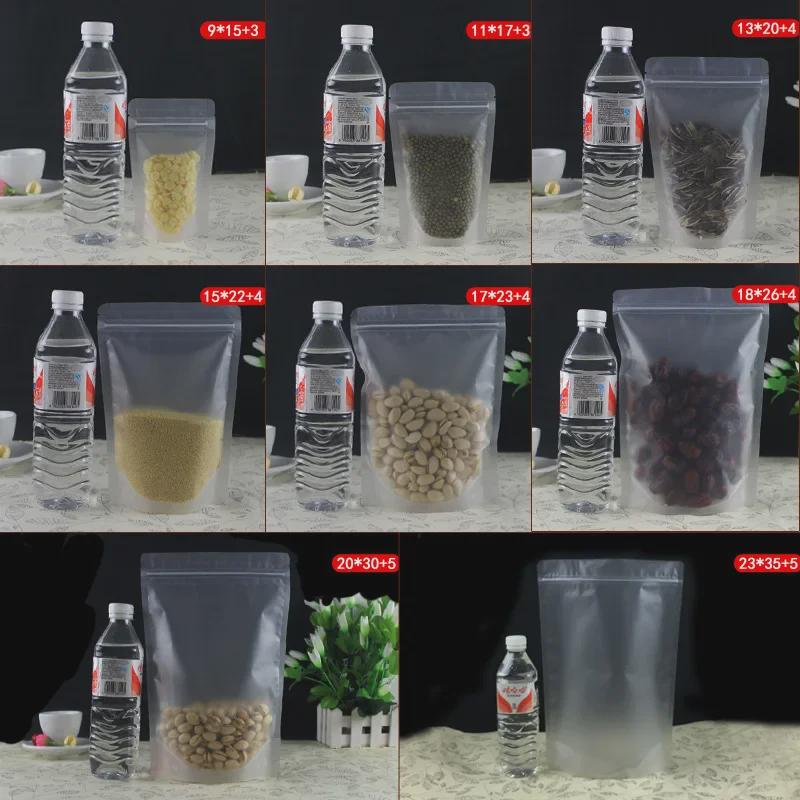 Thick Transparent Frosted Ziplock Bag for Dried Fruit and Tea Packaging