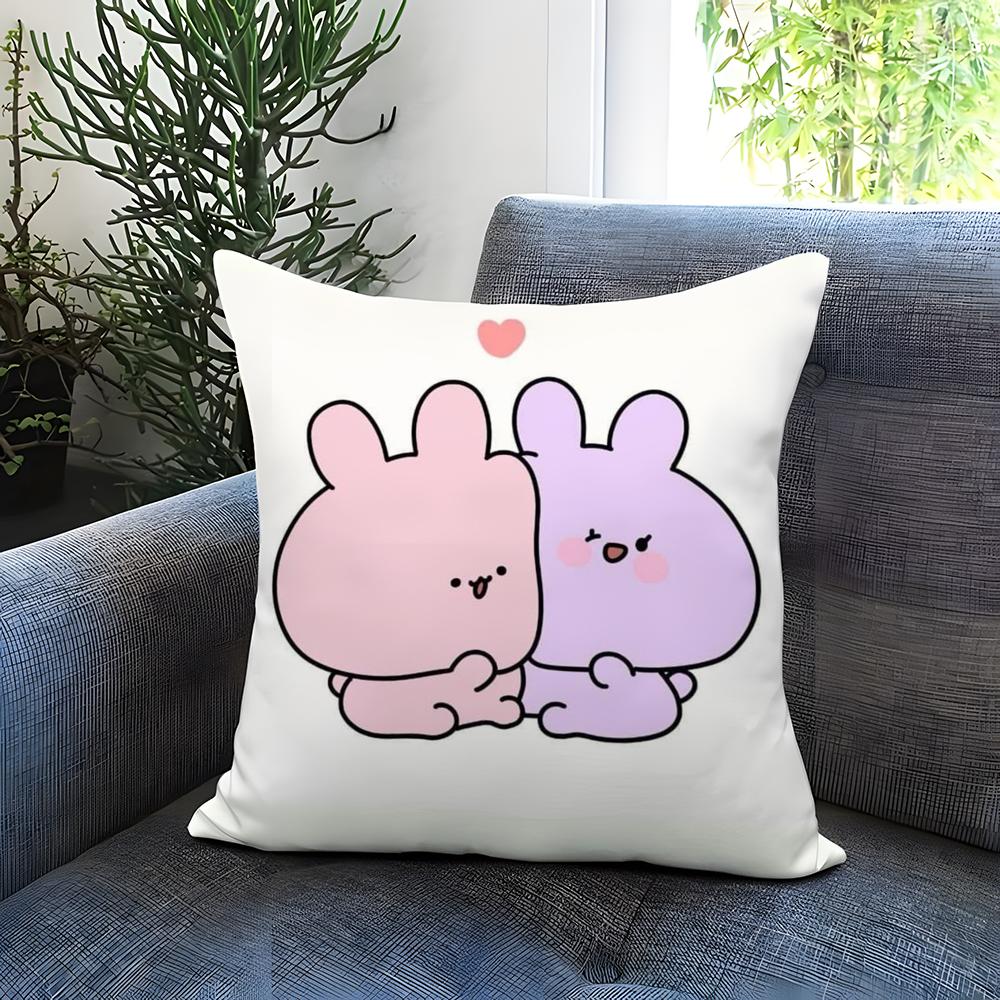 cute bunny AAsamimichan Cushion Cover Comfortable Reversible Pillow Cover Ideal for Car Sofa Bedroom Beyond