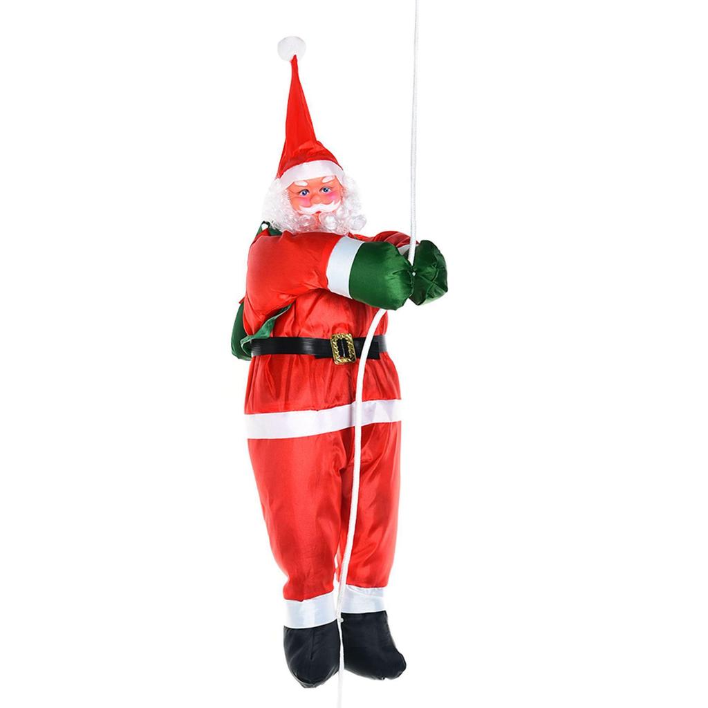 Inflatable Santa Claus Climbing Rope Ladder Christmas Window Ornament