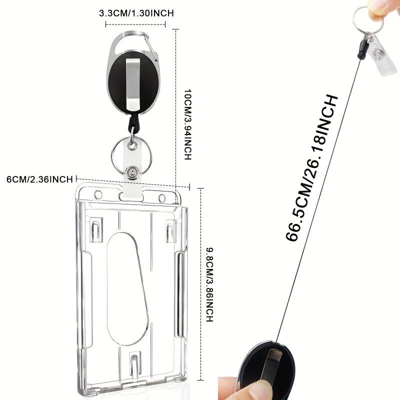 2 Heavy-duty Transparent ID Card Clips