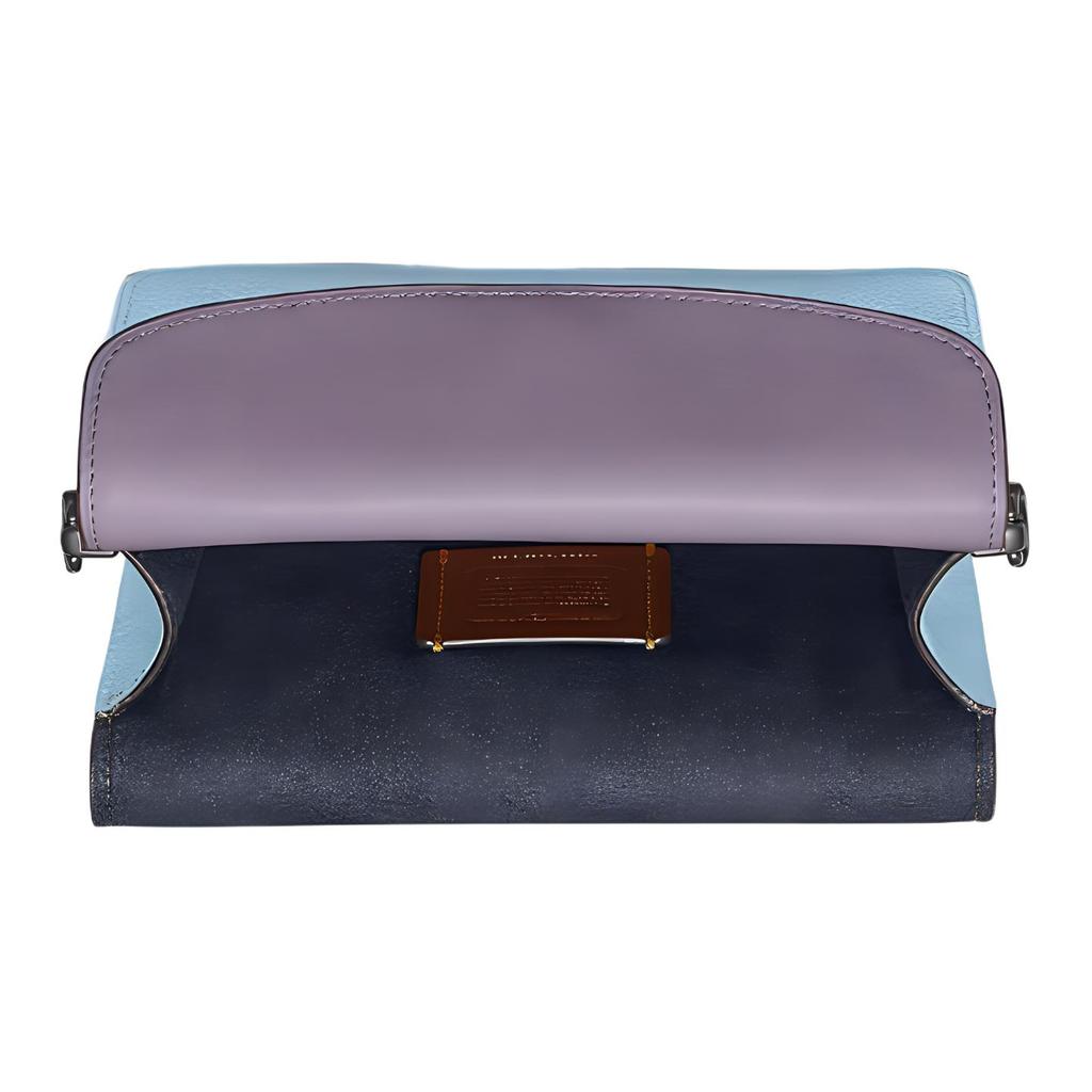 New COACH Tabby Polished Pebbled Leather Shoulder Bag, Crossbody Bag Small Women's Blue 76199-V5EWK