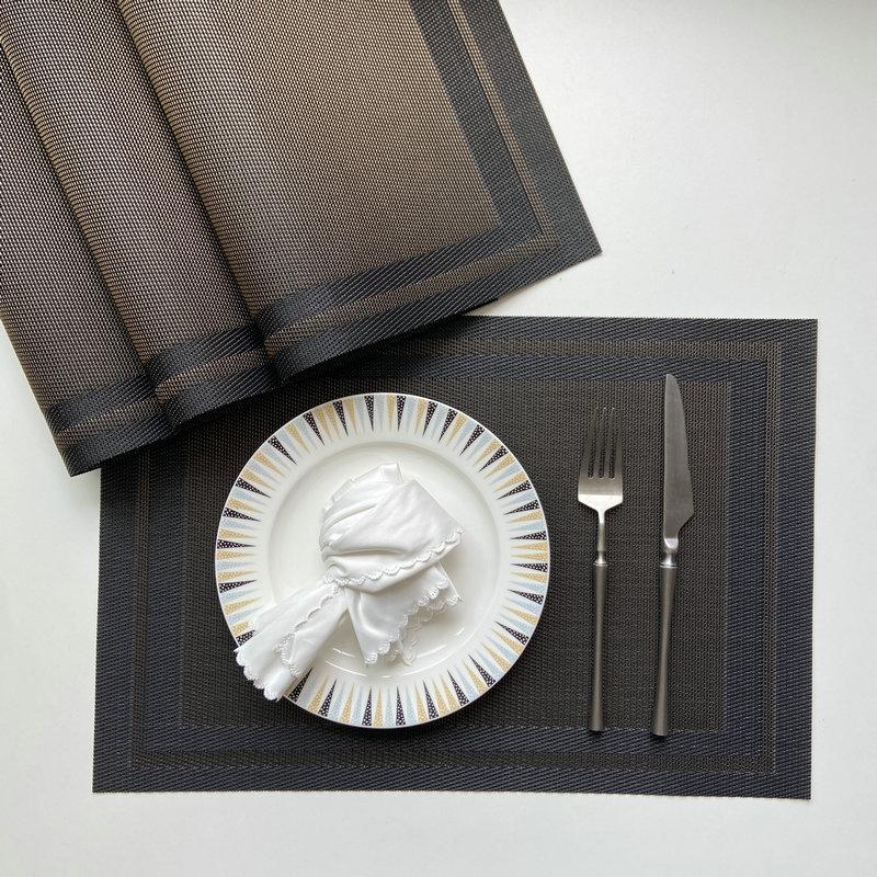 PVC Western food mat, hotel Teslin thermal insulation mat, single frame coaster, home non-slip double frame jacquard woven mat