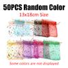 50PCS Gold Silver Stamping Moon Star Drawstring Bag Gift Package Pouche Bag Suitable for Festival Wedding Party Gift Storage ZYF